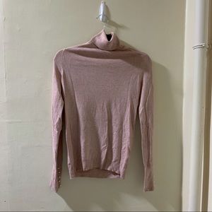 Zara Mauve Pearl Sleeve Turtleneck Sweater